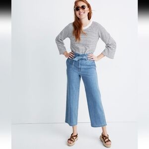 Madewell Boho Paperbag Crop Wide Leg Denim Jeans Winsford Wash Sz 28
